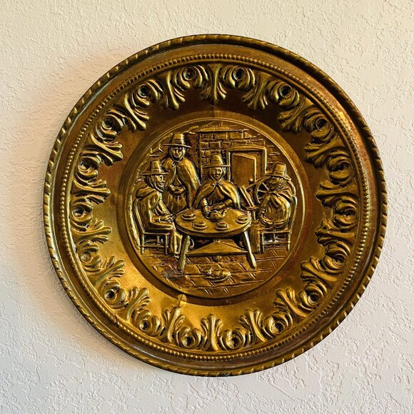 Vintage Brass Decor Cottagecore 80s Gallery Wall 12" England European Colonial - Picture 1 of 4